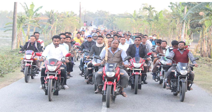 জলঢাকায় কারামুক্ত বিএনপি শো-ডাউনে পুলিশের বাঁধা