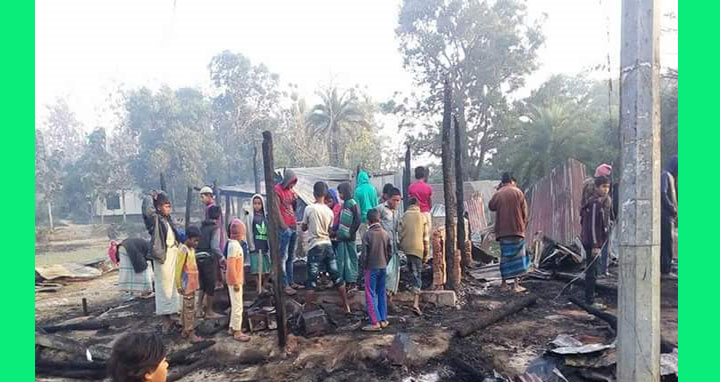 বান্দরবানের আলীকদমে ৭টি দোকান আগুনে পুড়ে ছাই