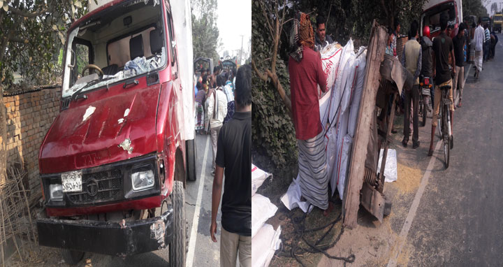 গোদাগাড়ীতে এসএ পরিবহনের গাড়ীর ধাক্কায় ভুটভুটি চালক নিহত