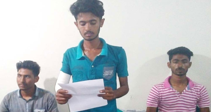আশাশুনিতে ছাত্রলীগ নেতার সংবাদ সম্মেলন