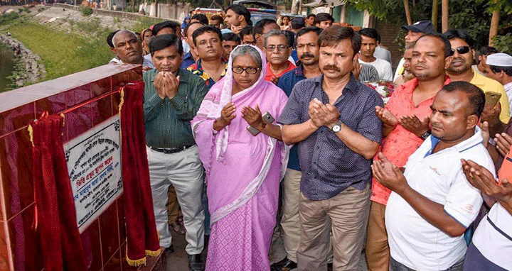 গাইবান্ধায় ঘাঘট লেকে সেতু নির্মাণ কাজের উদ্বোধন