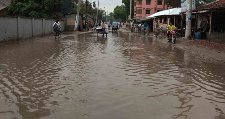 ডোমারে ট্রাকের কারনেই প্রধান সড়কের বেহাল দশা